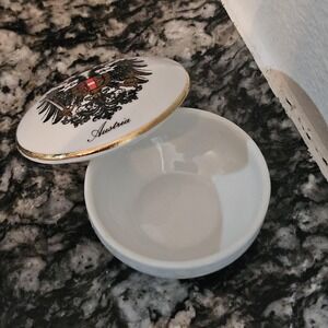VTG Porcelain Vienna Austria Coat Of Arms Jar Powder Trinket Victorian dish‎